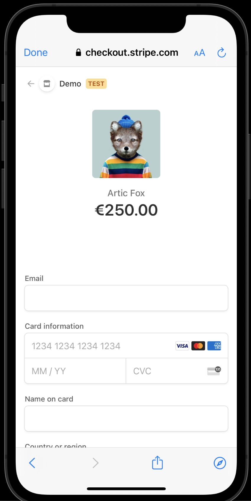 Secure payment information prompt