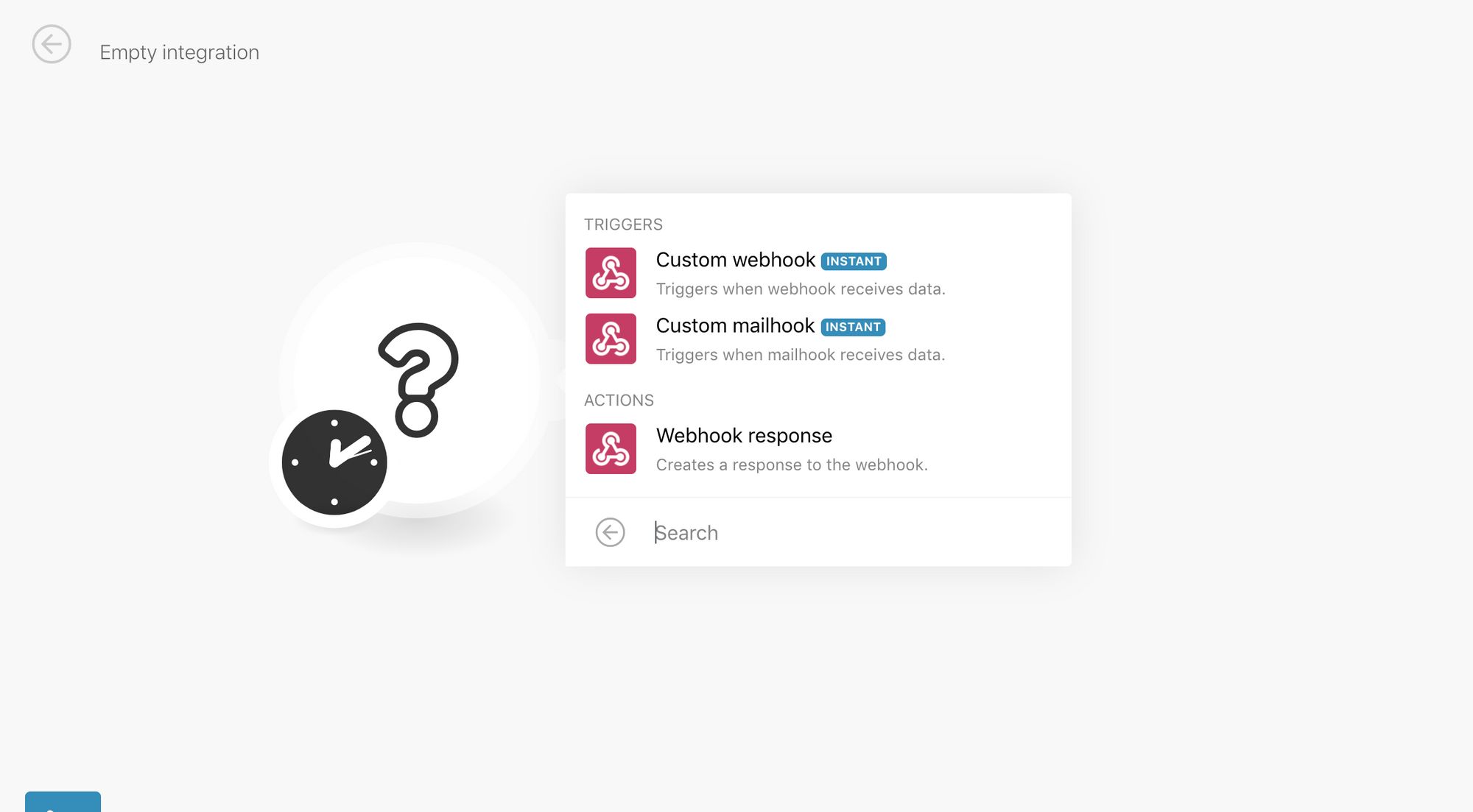 Choosing custom webhook in Integromat
