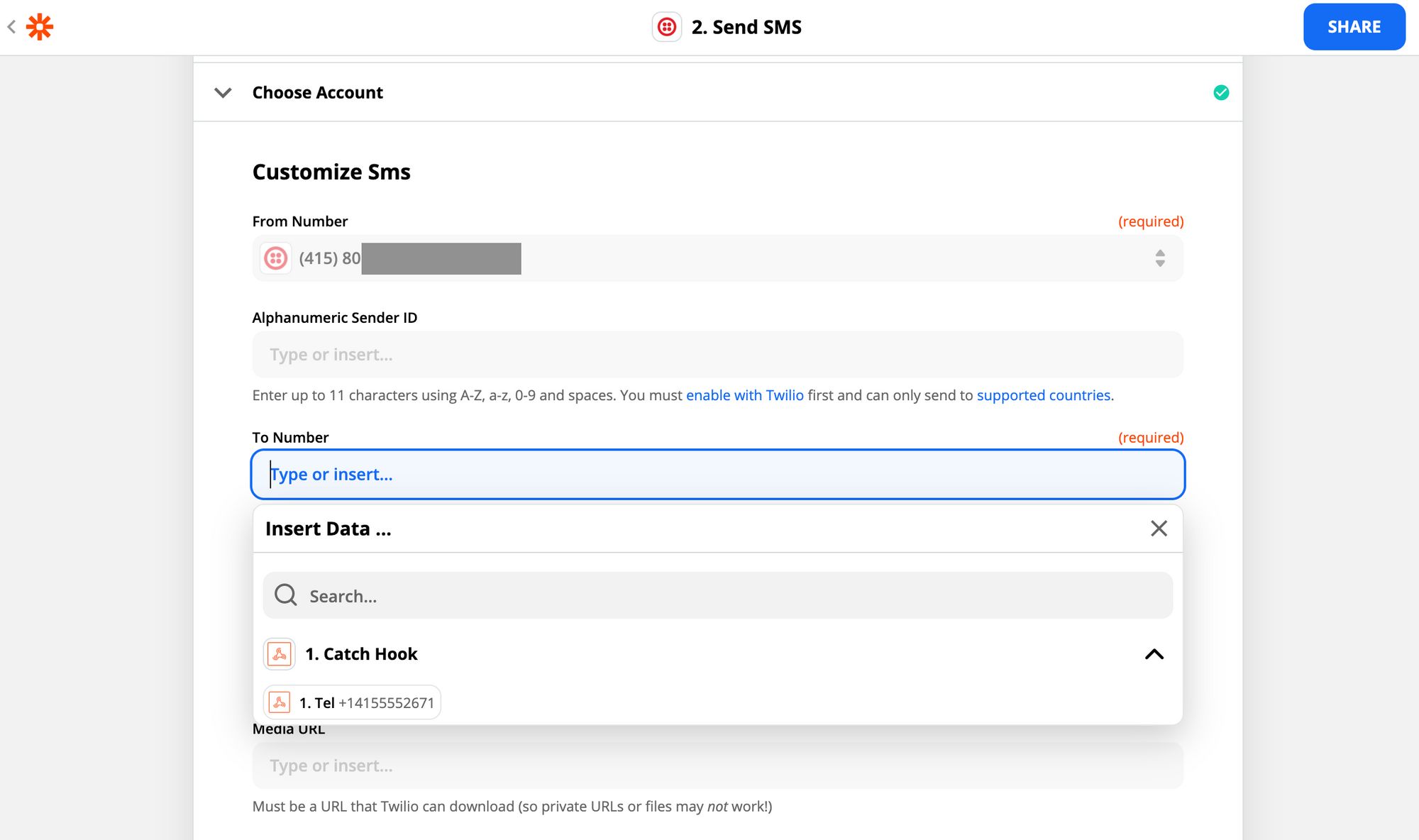 Sender phone number in Twilio