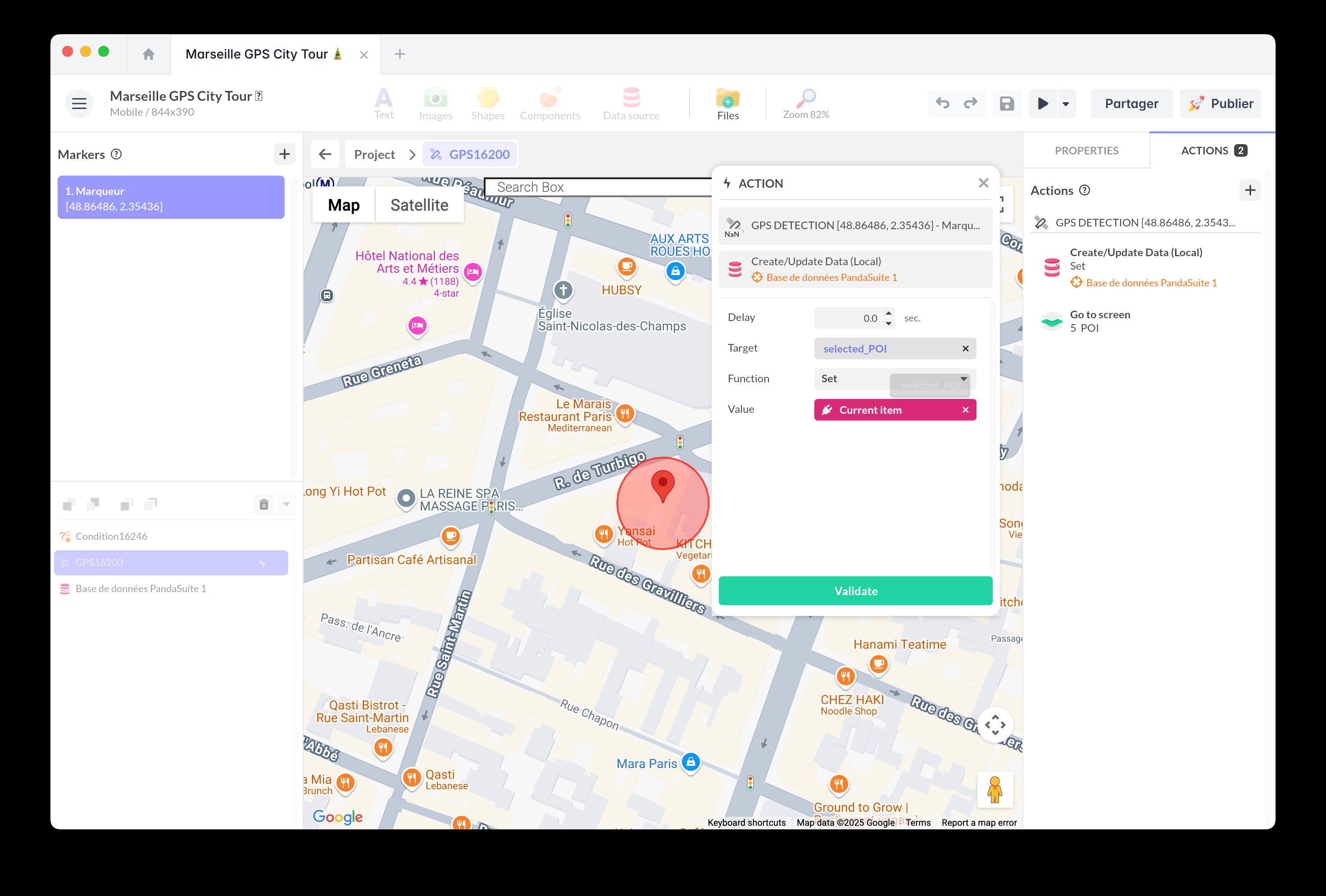 Setting the current GPS item