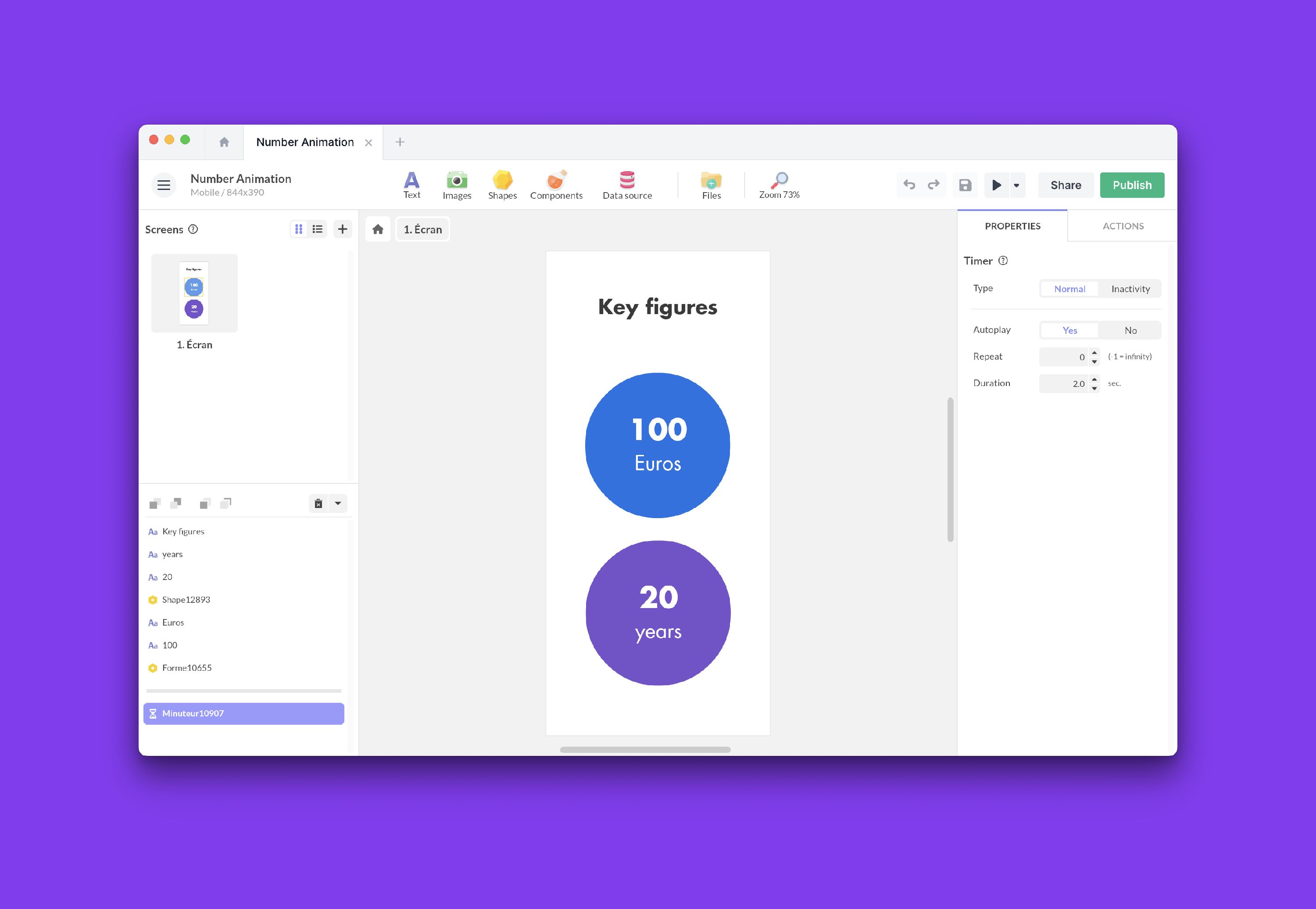 Example of a Timer component