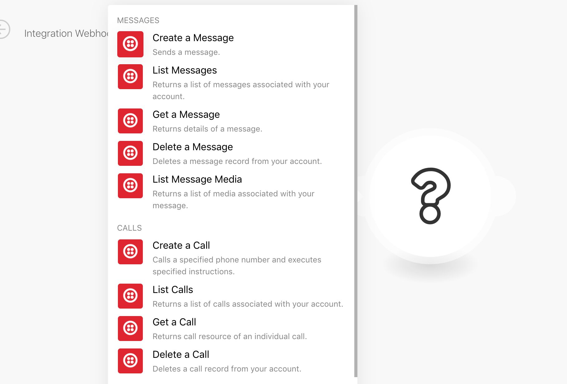 Twilio module in Integromat