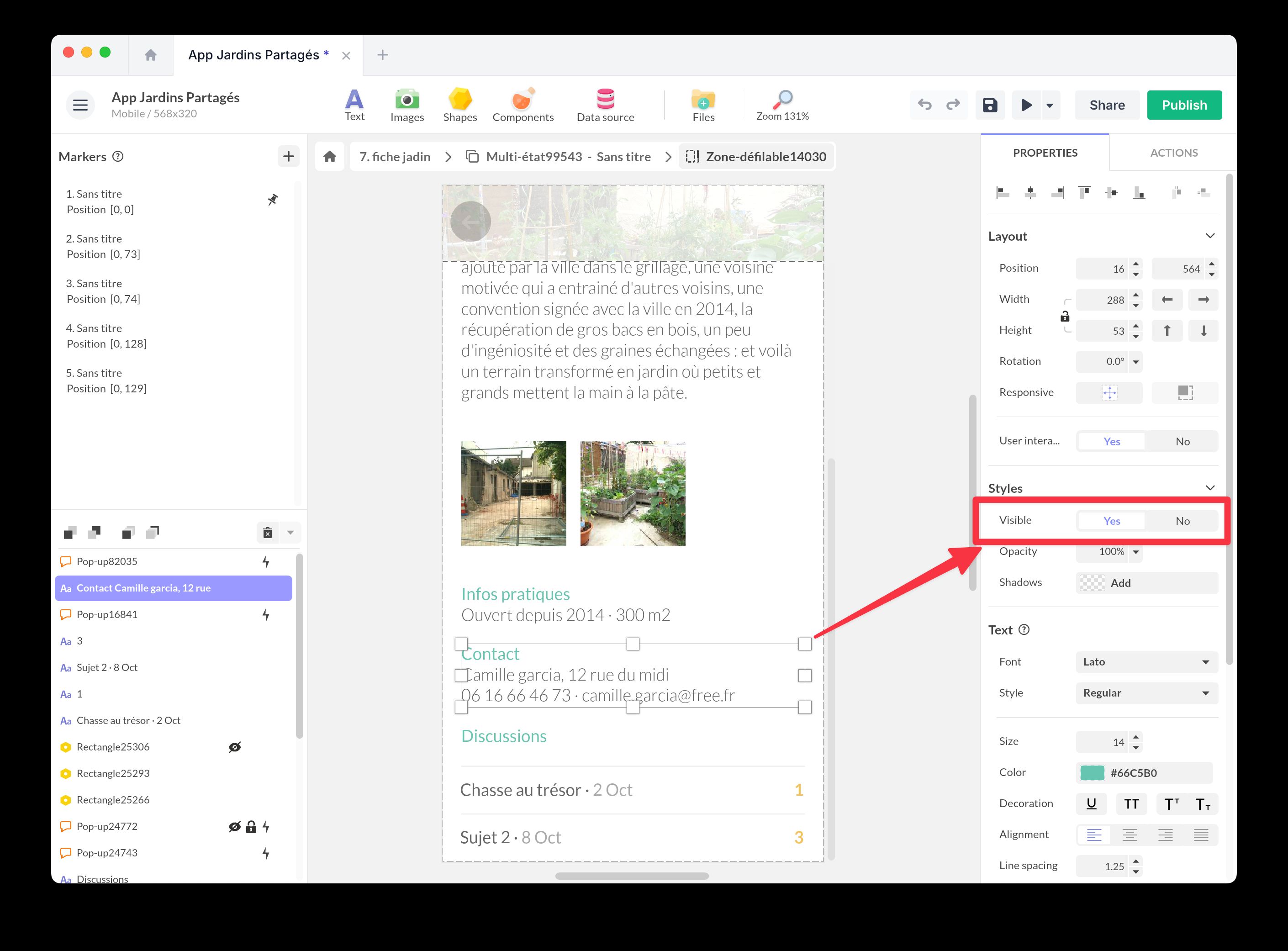 Visibility property illustration